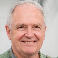 Smiling older man with grey hair